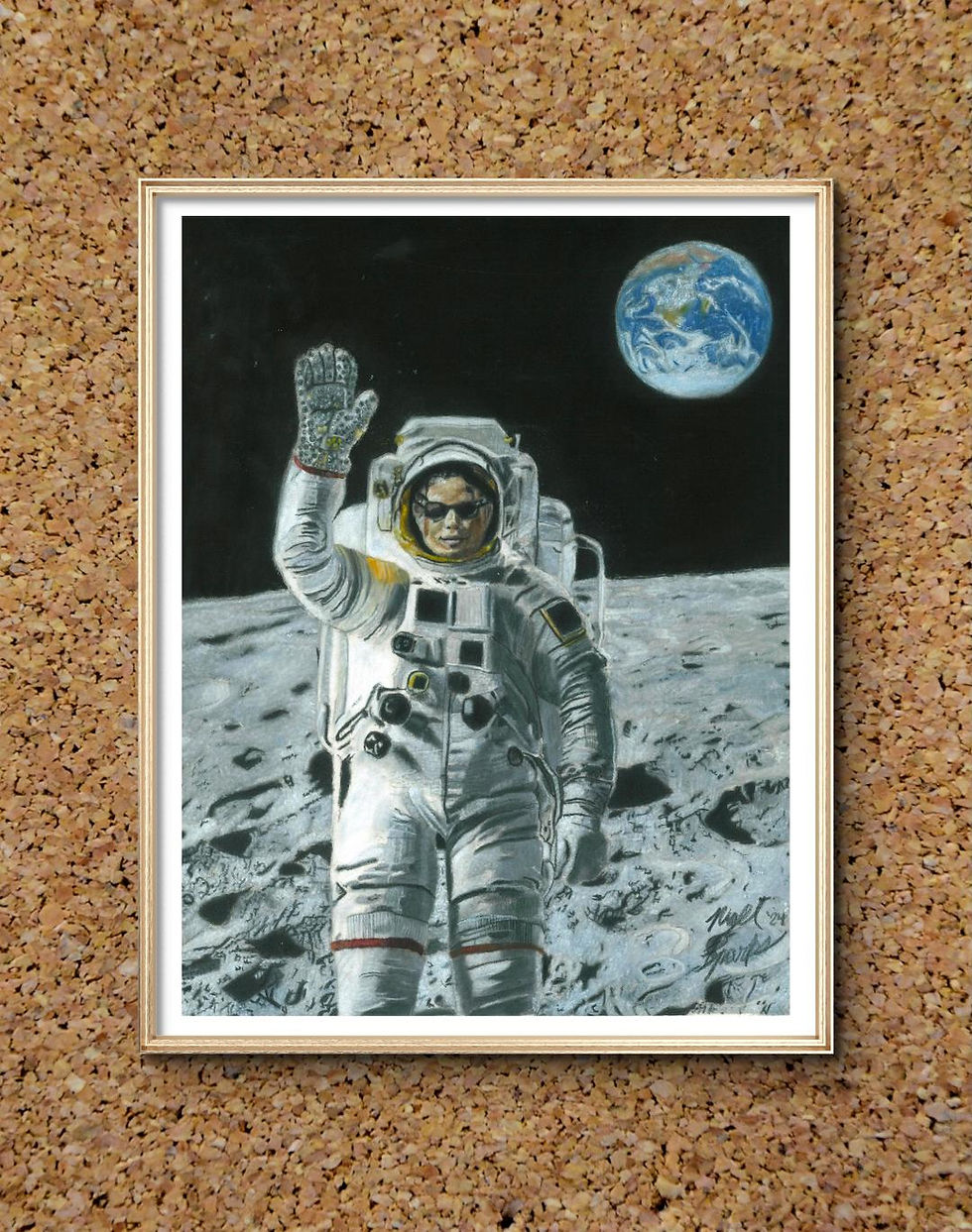 Thumbnail: "The Moonwalk" Pastel Drawing Print (Downloadable File)