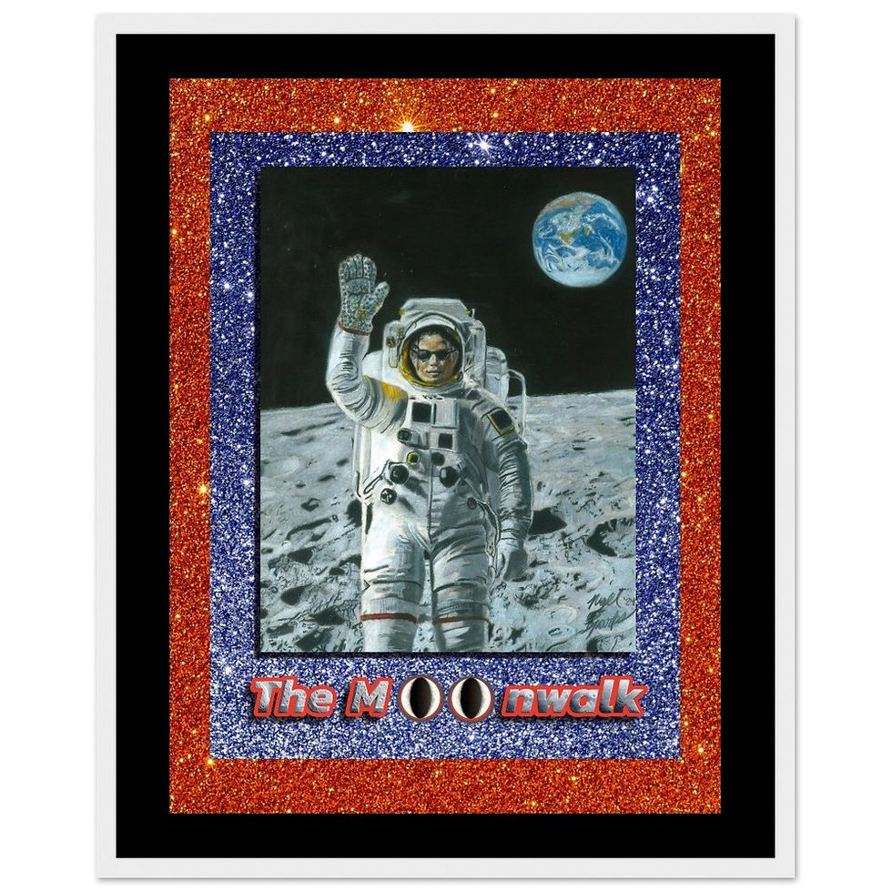 Thumbnail: "The Moonwalk" Wooden Framed Drawing Print