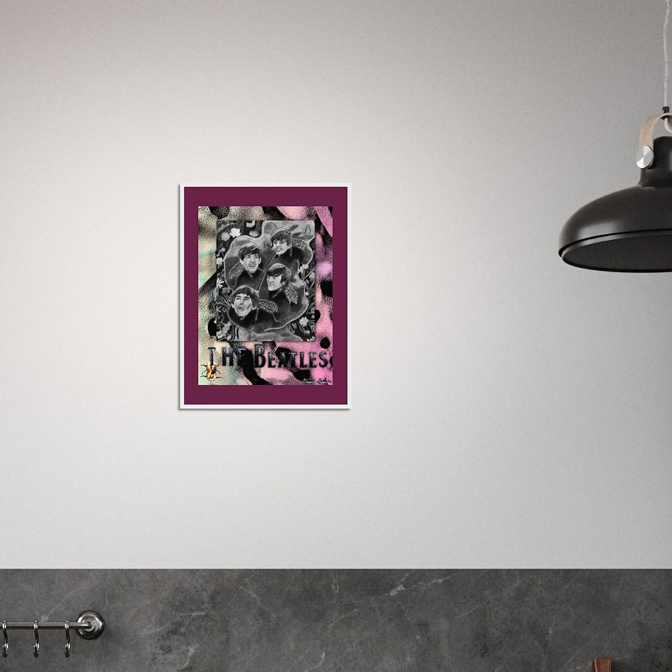Thumbnail: The Beatles Wooden Framed Drawing Print