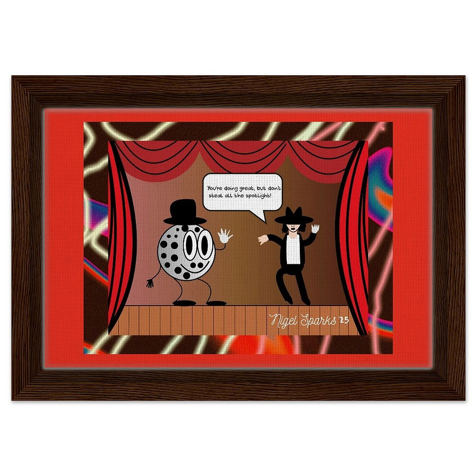 Thumbnail: Michael Jackson Canvas Framed Art Print ("Moon, Walk, and Shine")