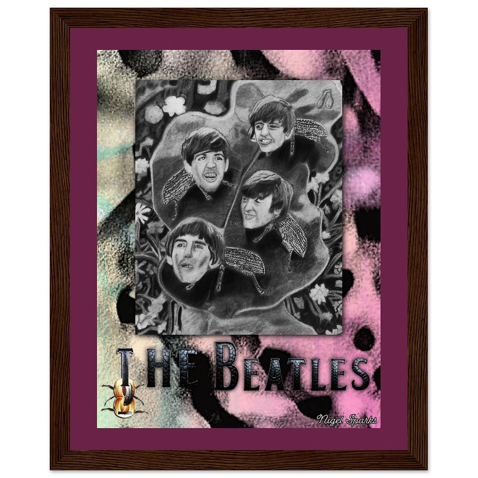 Thumbnail: The Beatles Wooden Framed Drawing Print