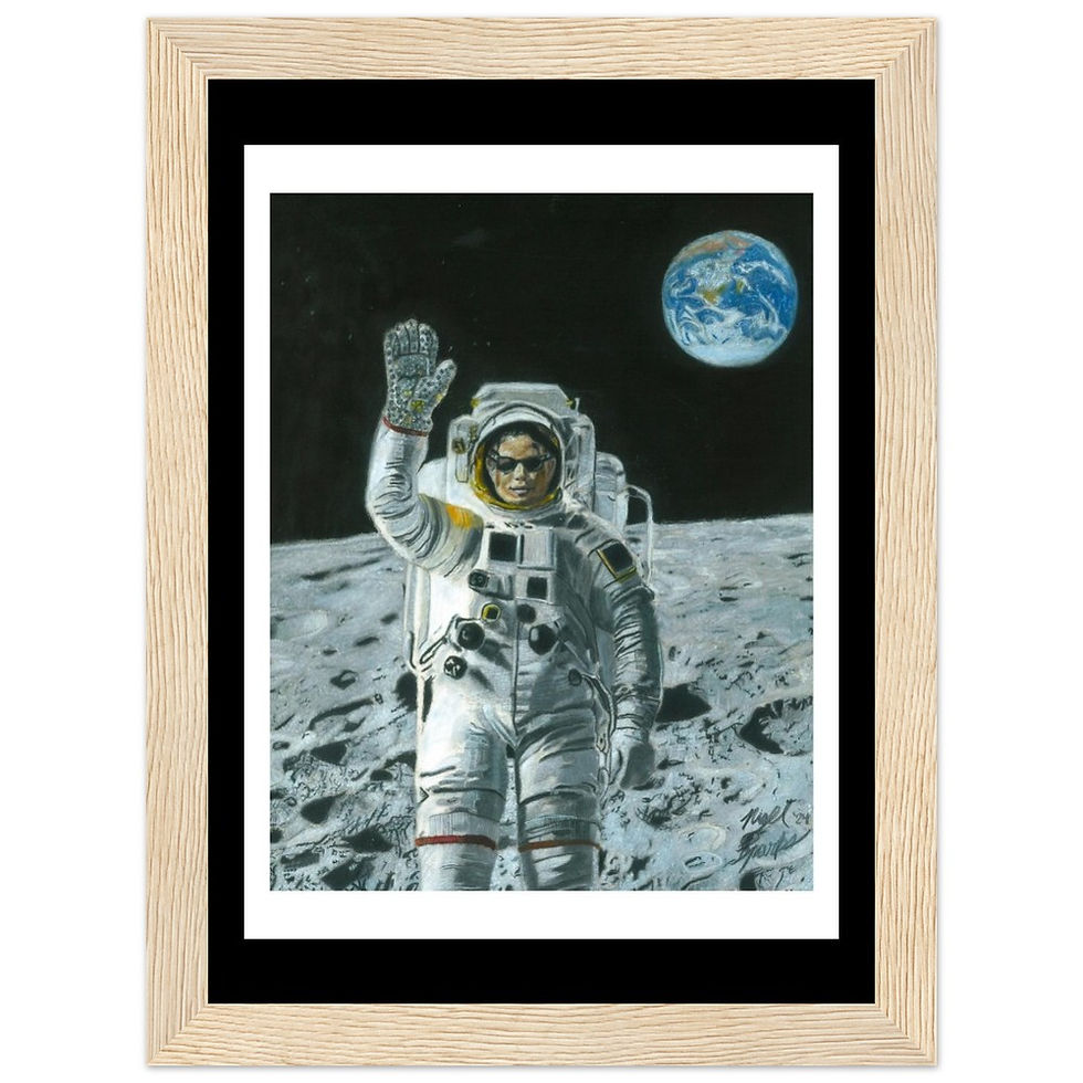 Thumbnail: "The Moonwalk" Framed Drawing Print as a Poster