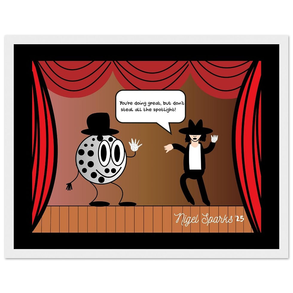 Thumbnail: "Moon, walk and shine!" framed poster/digital art print.