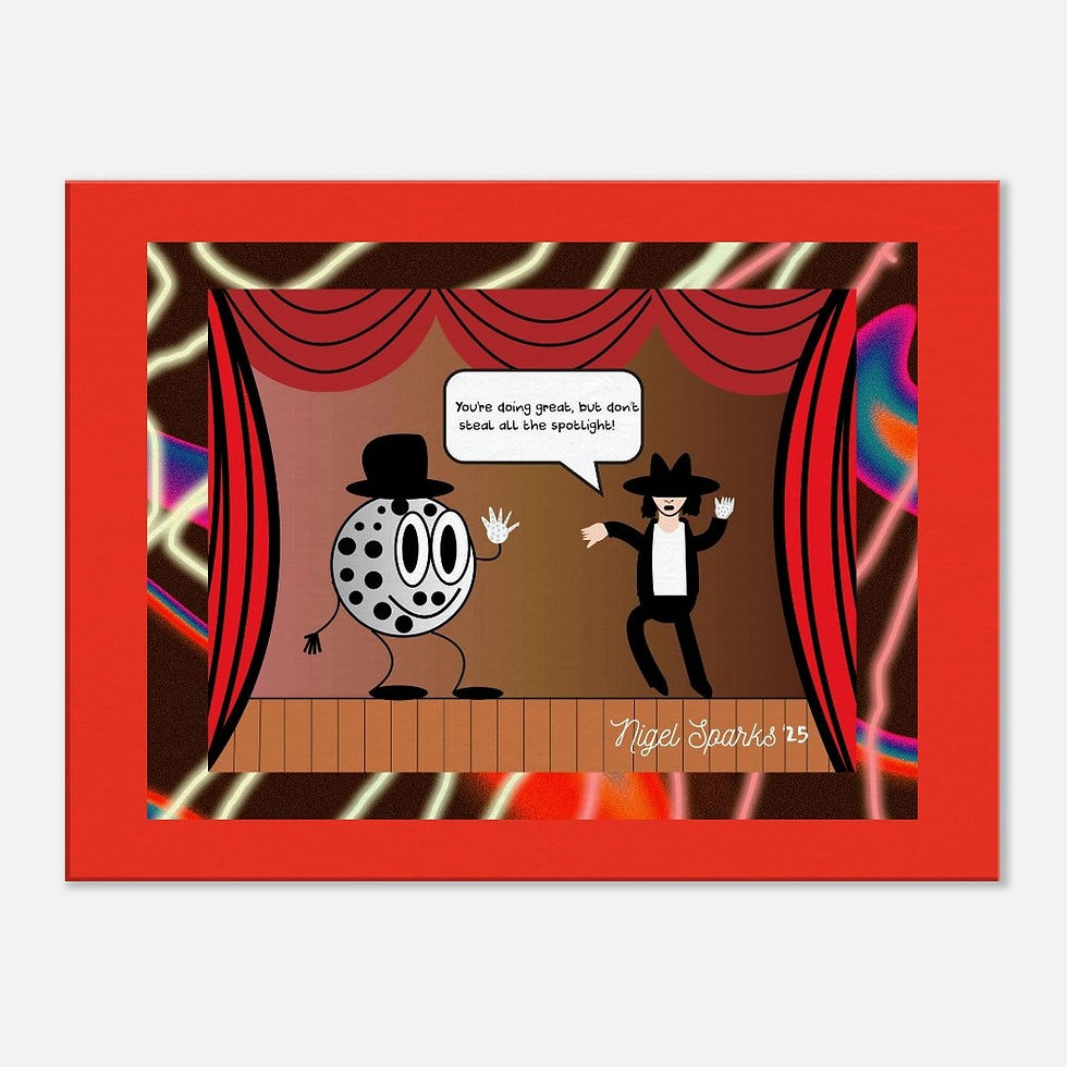 Thumbnail: Michael Jackson Unframed Canvas Art Print ("Moon, Walk, and Shine")