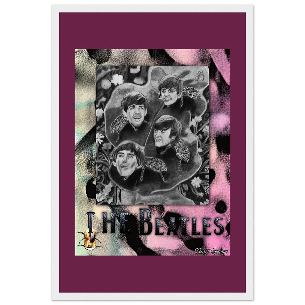 Thumbnail: The Beatles Wooden Framed Drawing Print