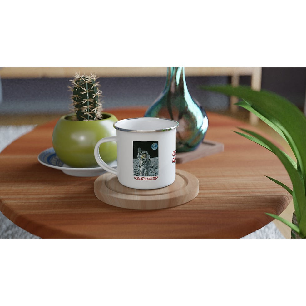 Thumbnail: "The Moonwalk" White 12oz Enamel Mug