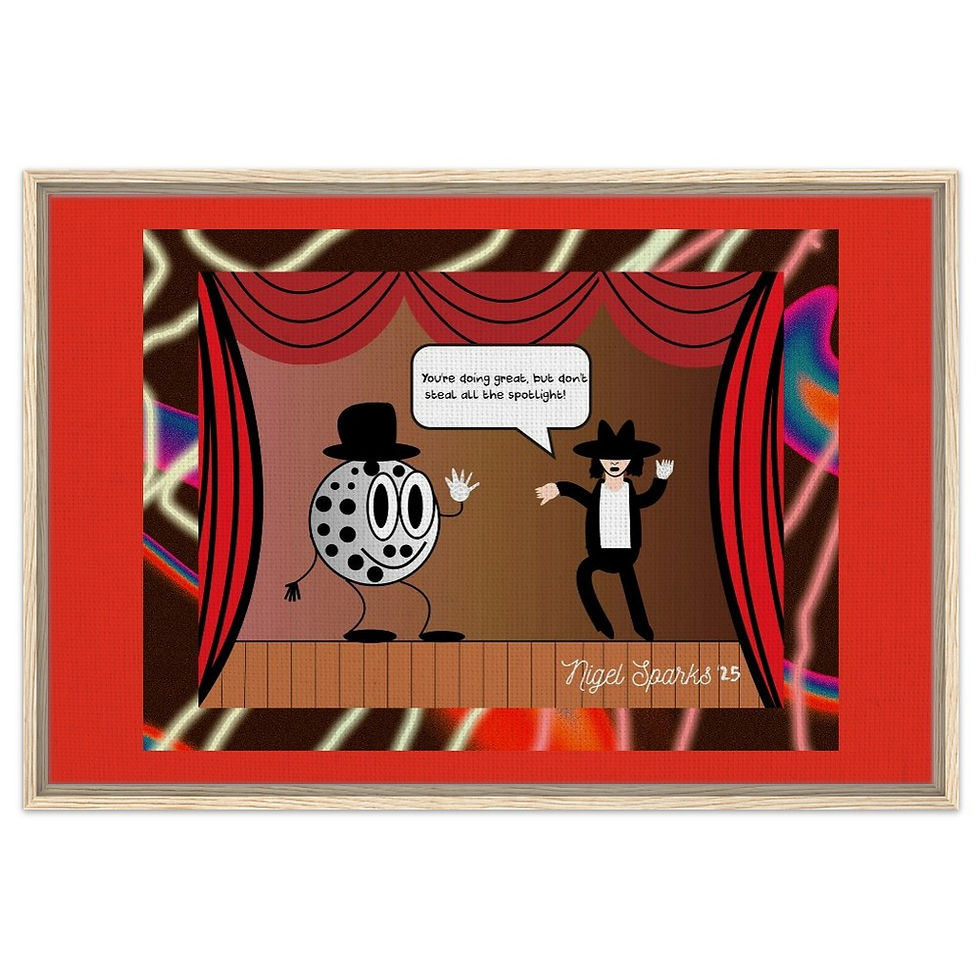 Thumbnail: Michael Jackson Canvas Framed Art Print ("Moon, Walk, and Shine")
