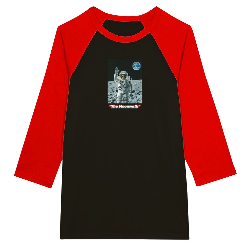 Thumbnail: Michael Jackson Unisex 3/4 Sleeve Raglan T-Shirt ("The Moonwalk")