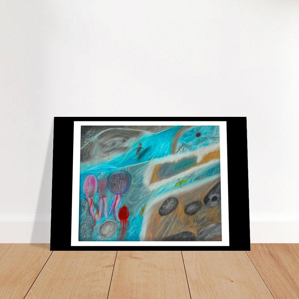 Thumbnail: "Currents of the Unseen" Unframed Drawing Print