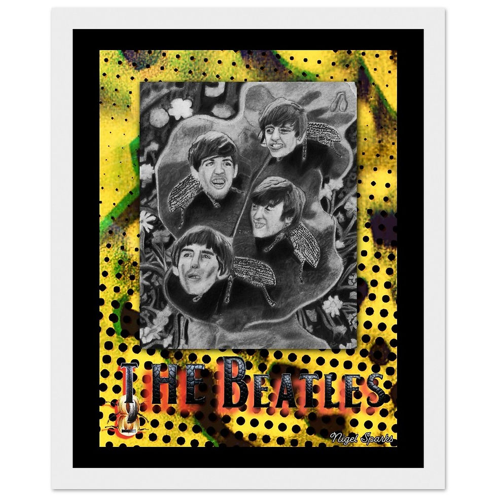 Thumbnail: The Beatles Wooden Framed Drawing Print
