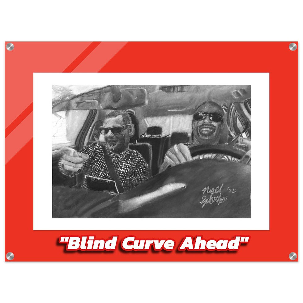 Thumbnail: Stevie Wonder and Ray Charles Acrylic Print ("Blind Curve Ahead")