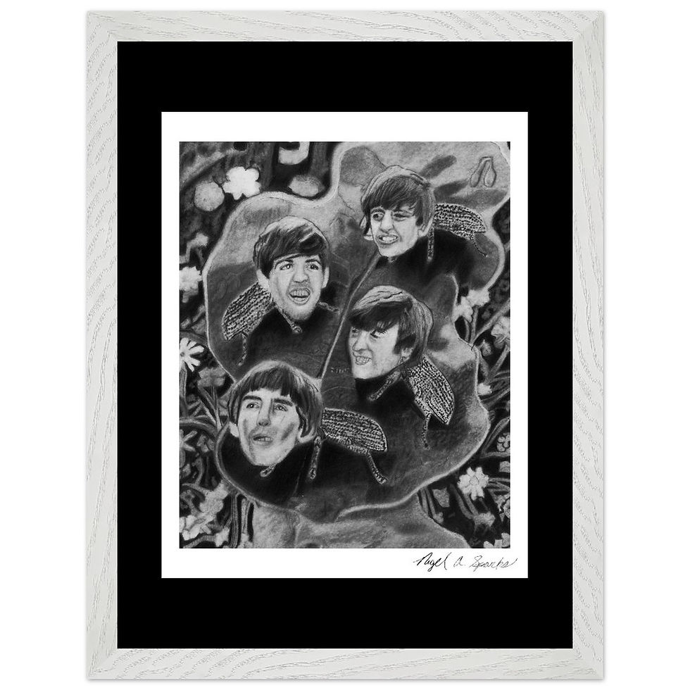 Thumbnail: The Beatles Poster as a Framed Drawing Print