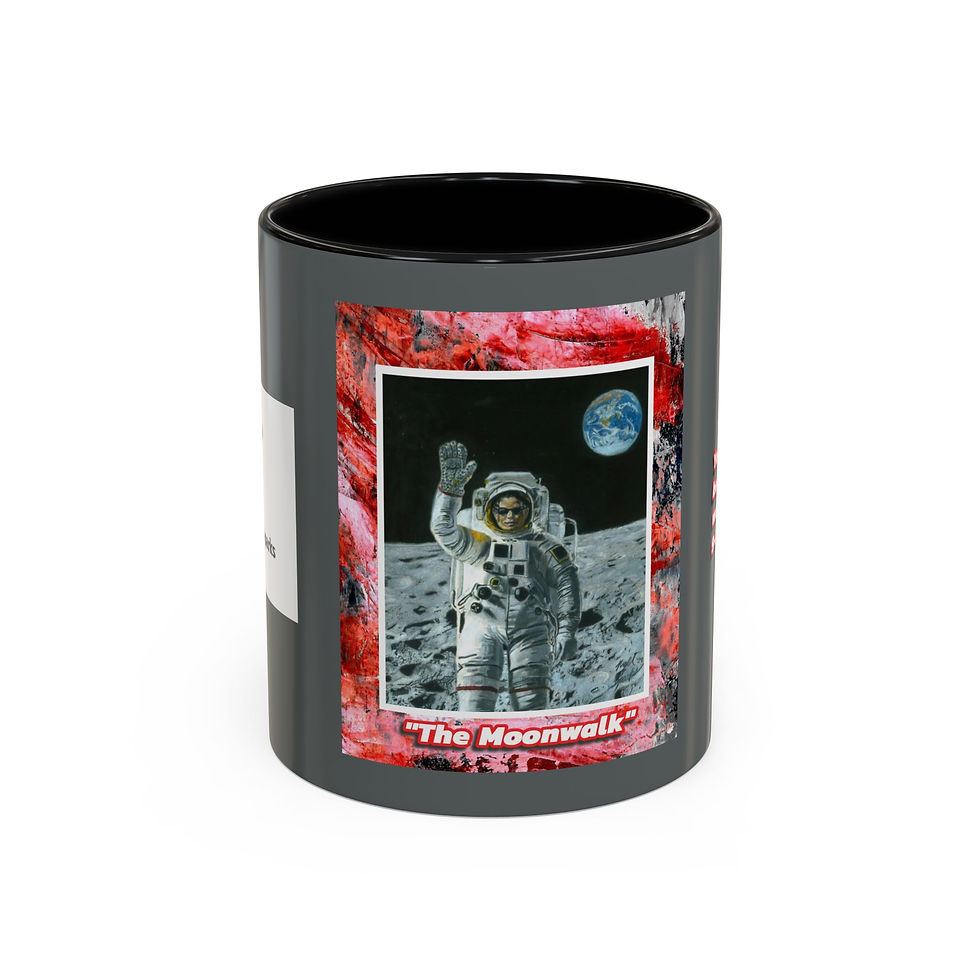 "The Moonwalk" Mug with Abstract Painting Background