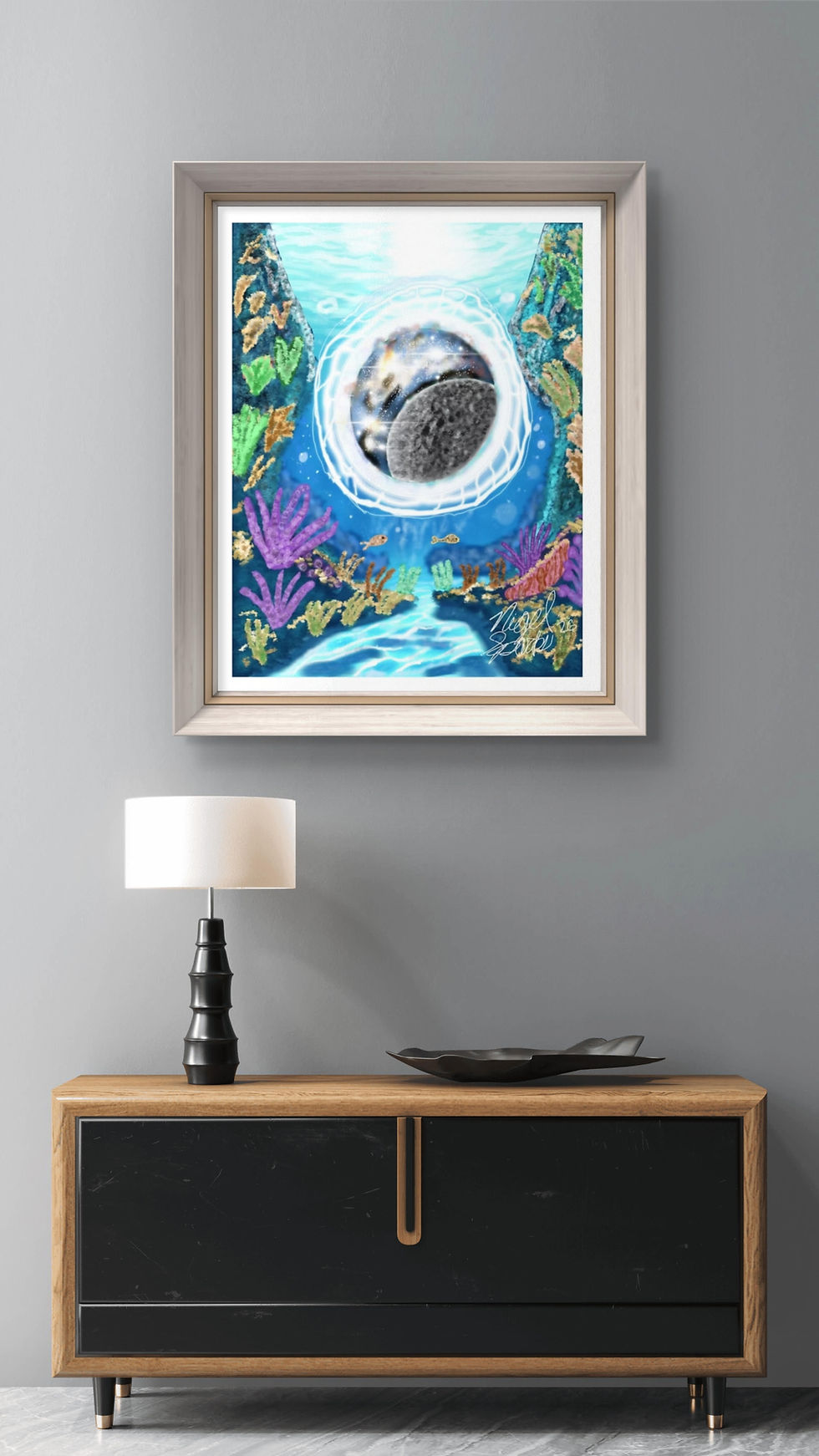 Thumbnail: "Celestial Tide" Digital Art Print (Downloadable File)