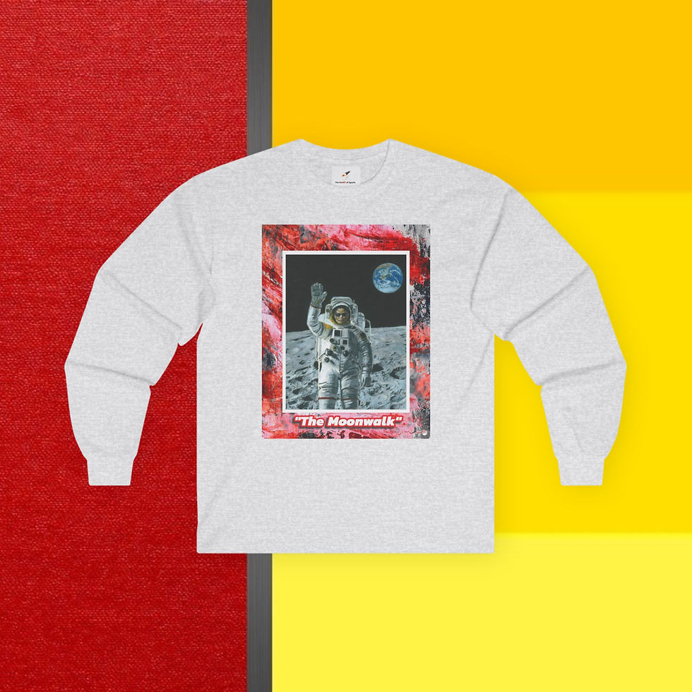 Thumbnail: "The Moonwalk" Unisex Ultra Cotton Long Sleeve Tee (Abstract Background)