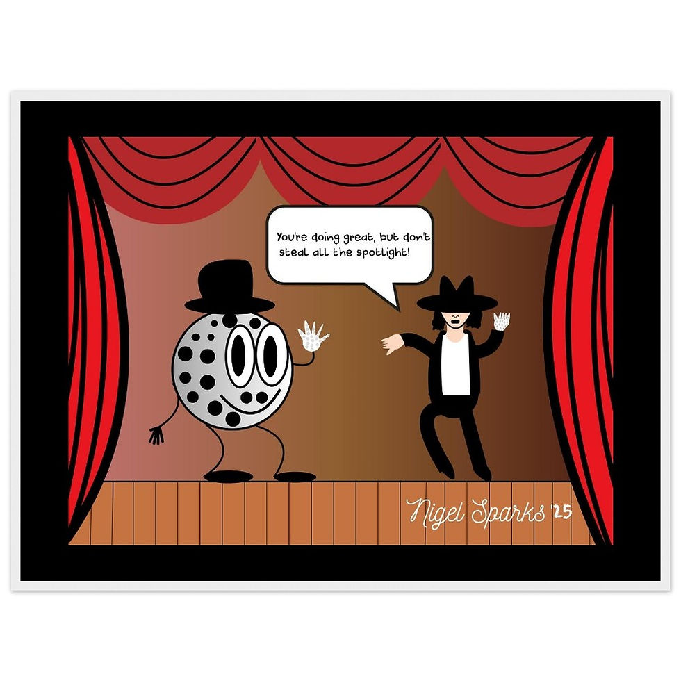 Thumbnail: "Moon, walk and shine!" framed poster/digital art print.