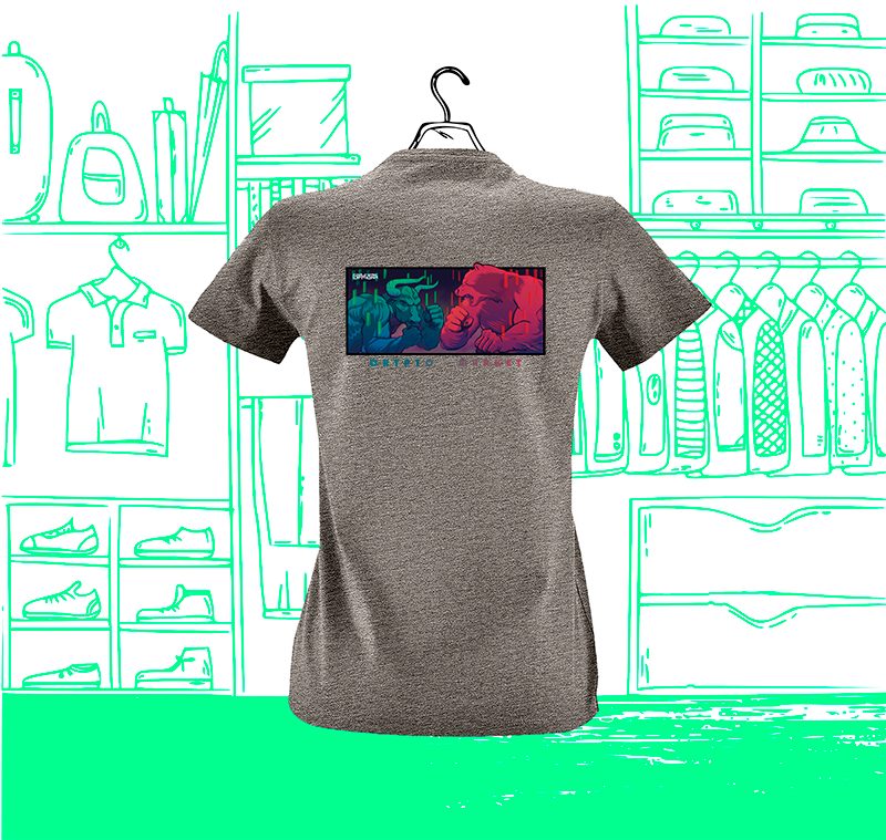 Thumbnail: Woman Round Neck T-shirt FIT Bull vs Bear Visuel Dos