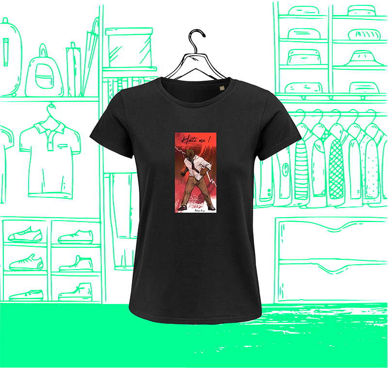 Miniaturbild: Damen T-Shirt Rundhals Hate Me Visuel Face