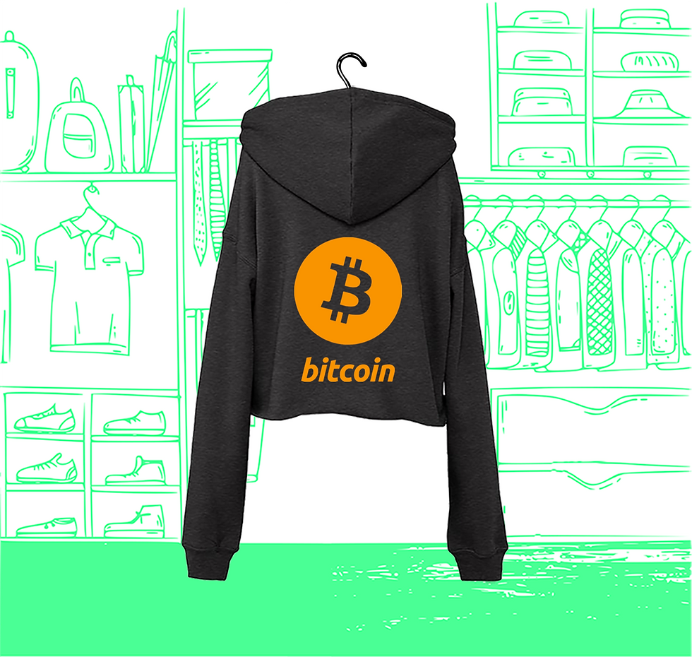 Miniature : Sweat Hoodie Crop Femme Bitcoin Orange Visuel Dos