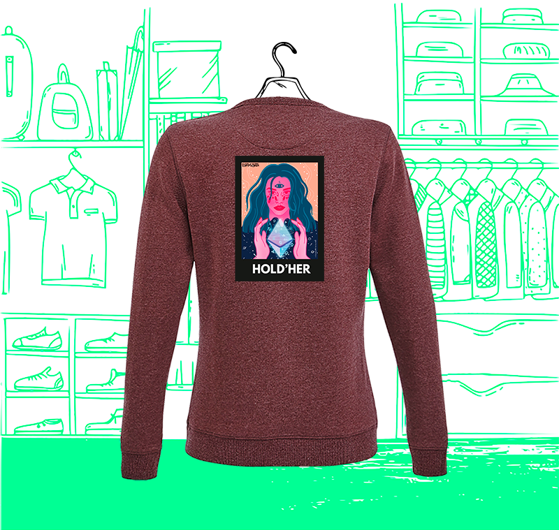 Thumbnail: Hold'her Women's Sweatshirt Visual Back