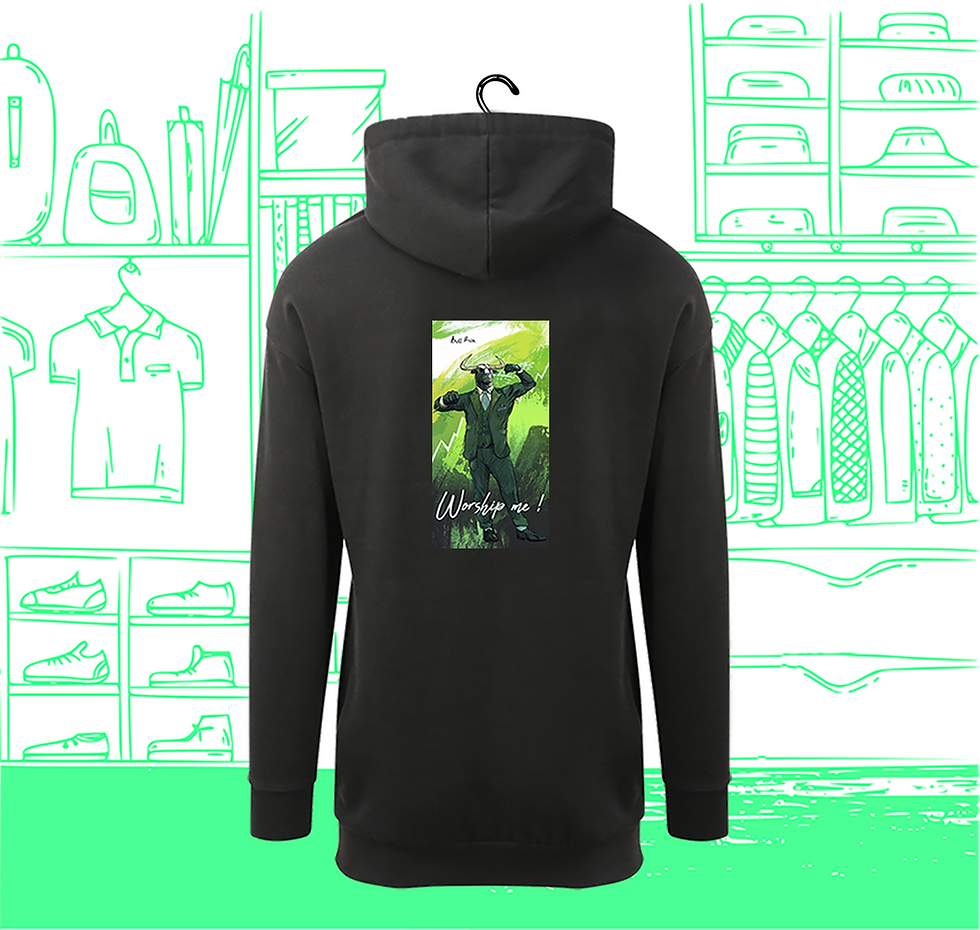 Damen Sweatshirt Kleid Hoodie Worship Me Visuel Dos