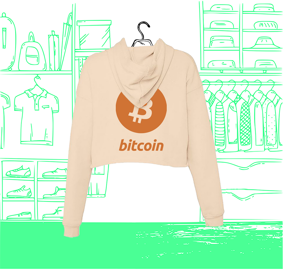 Miniaturbild: Crop Hoodie für Damen Bitcoin Copper Visual Back