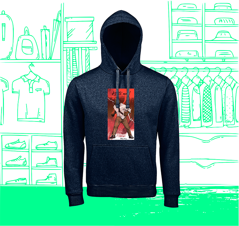 Thumbnail: Hoodie Sweatshirt Hate Me Visuel Face