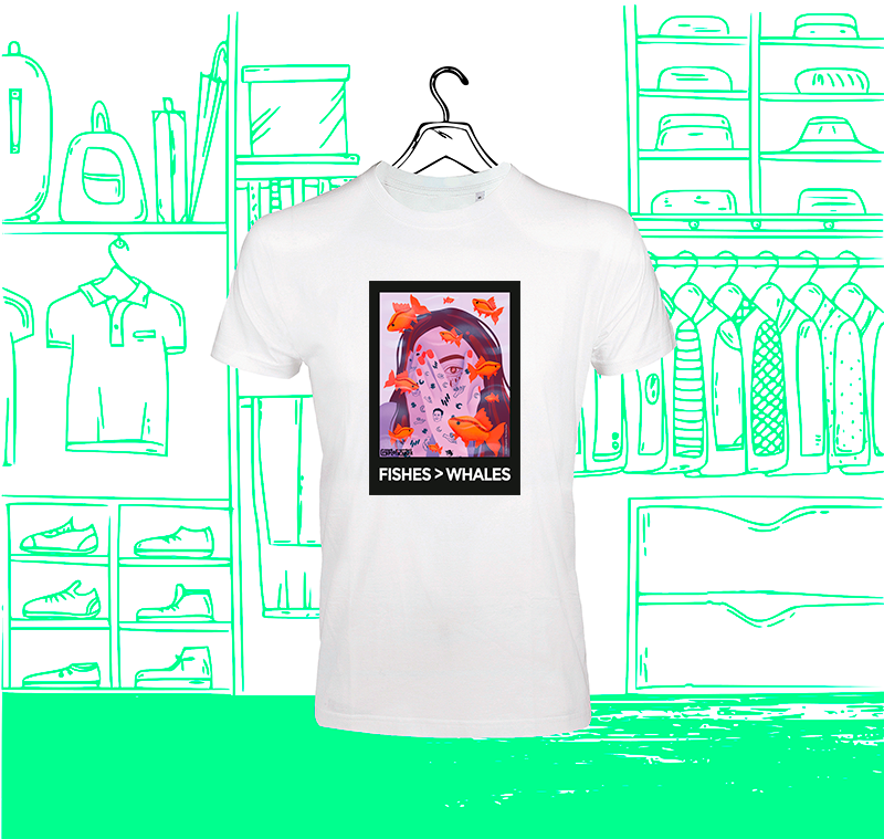 Miniature : T-shirt Homme Col Rond FIT Fishes>Whales Visuel Face