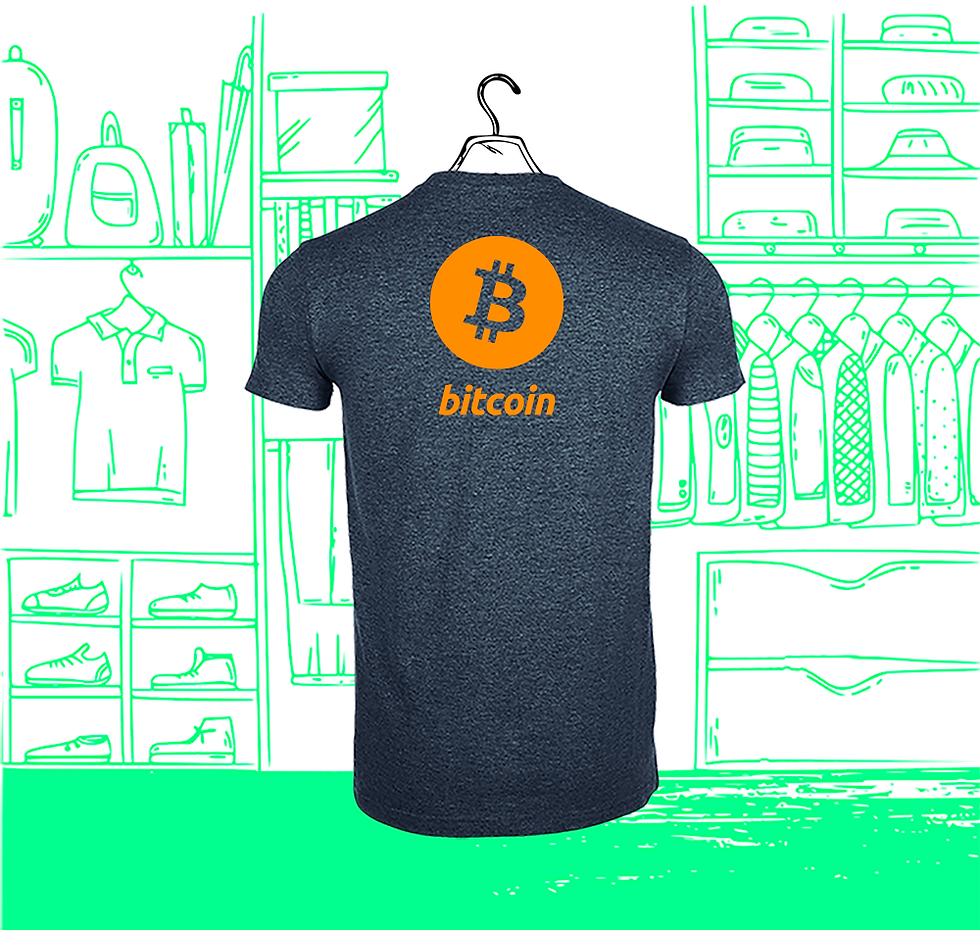 Thumbnail: Men's Round Neck T-shirt FIT Bitcoin Orange Visual Back