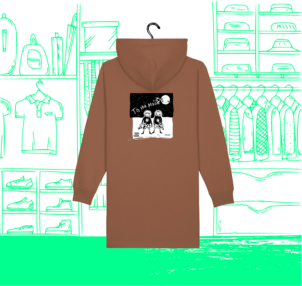 Shiba & Doge Frauen Bio-Sweatshirt Kleid Hoodie Visuel Dos