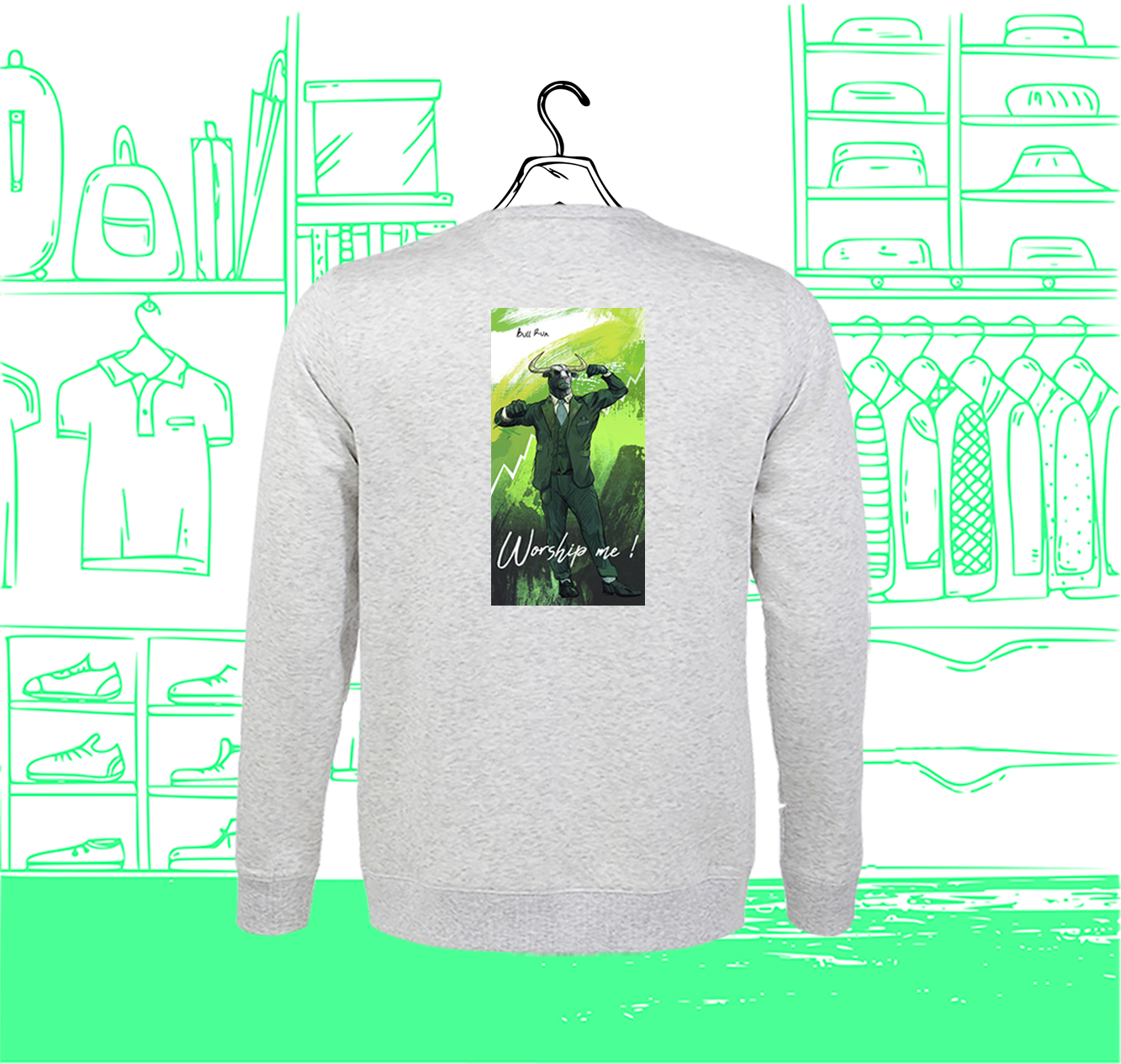 Verehren Sie mich das Sweatshirt der visuellen Rückseiten-Männer