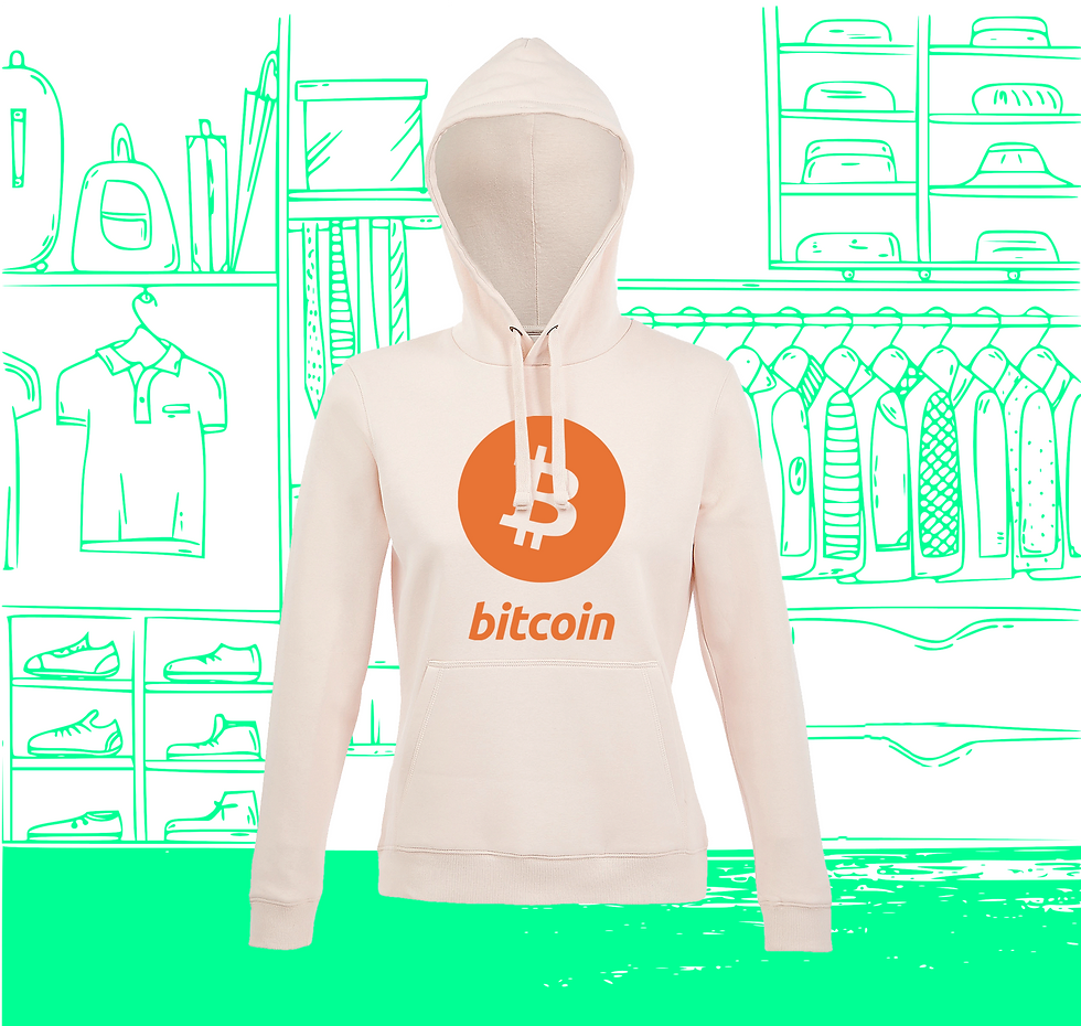 Miniature : Sweat Hoodie Femme Bitcoin Cuivre Visuel Face