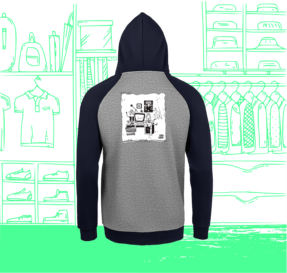 Miniaturbild: Mixed Two-Tone Sweatshirt Trading Scene Visuelle Rückseite