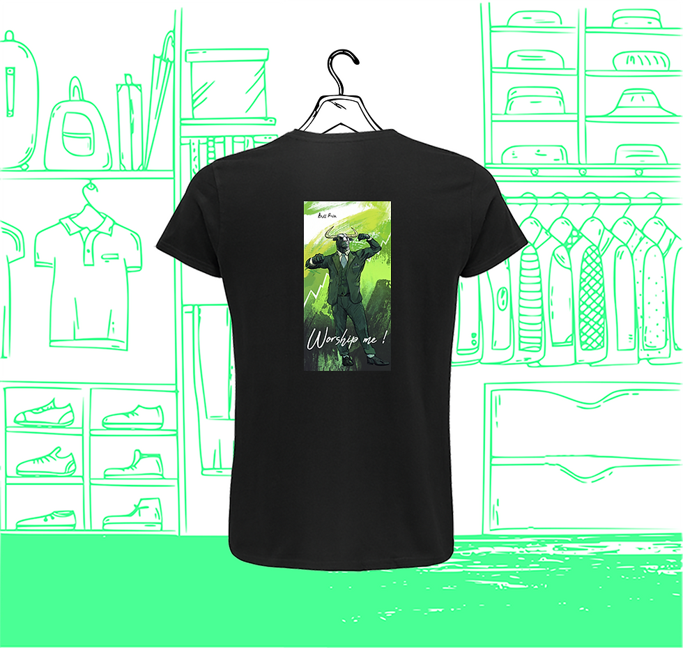 Worship Me Rundhals-Herren-T-Shirt Visuelle Rückseite