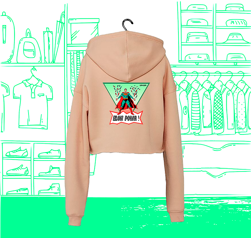 Miniaturbild: Kurz geschnittenes Hoodie-Sweatshirt für Damen Super Elon Visual Back