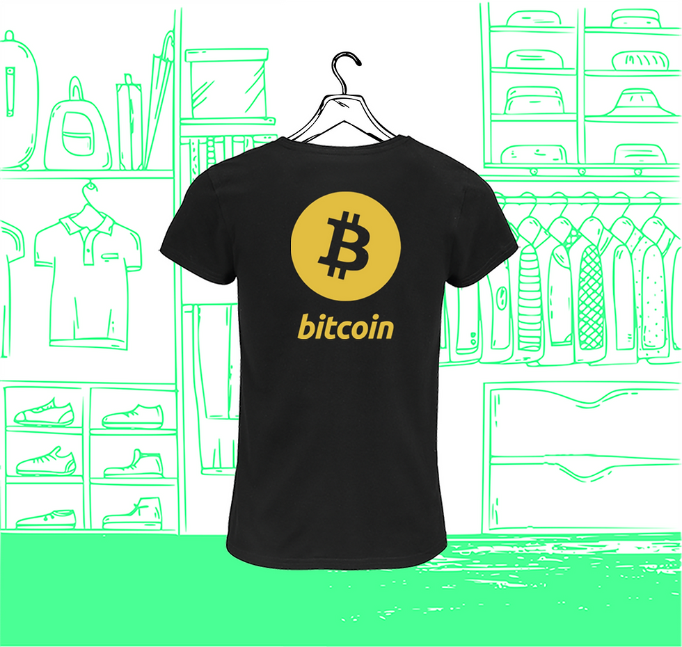 Damen T-Shirt Rundhalsausschnitt Bitcoin Gold Visual Back