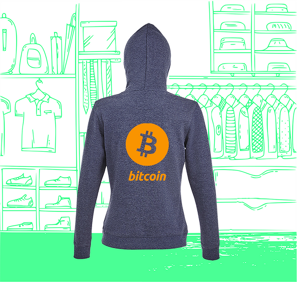 Miniature : Sweat Hoodie Femme Bitcoin Orange Visuel Dos