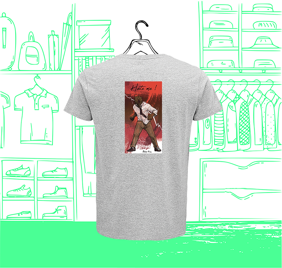 Miniatura: Camiseta Hombre Cuello Redondo Hate Me Visual Espalda