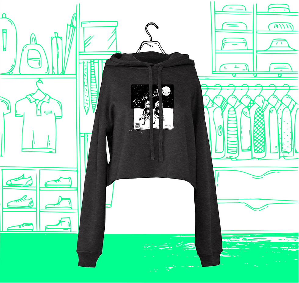 Shiba & Doge Damen Crop Hoodie Visuel Face