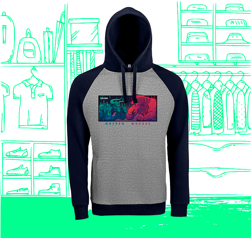 Bull vs Bear Mixed Two-Tone Sweatshirt Visuel Face