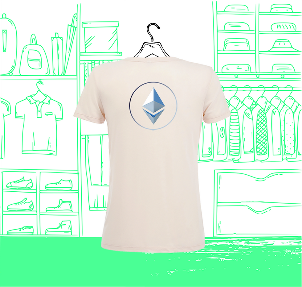 Thumbnail: Woman T-shirt V-neck Ethereum Visuel Dos