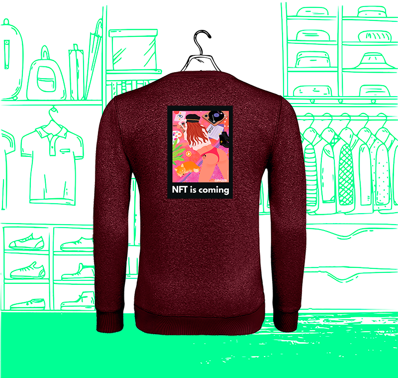 Miniatura: Sudadera de hombre NFT is Coming Visual Back