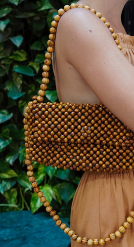 【完売品】Ameri vintage L BALL BEADS BAG Beaded Bag - Shoulder Madeira Alça Chubby | VYK Handmade