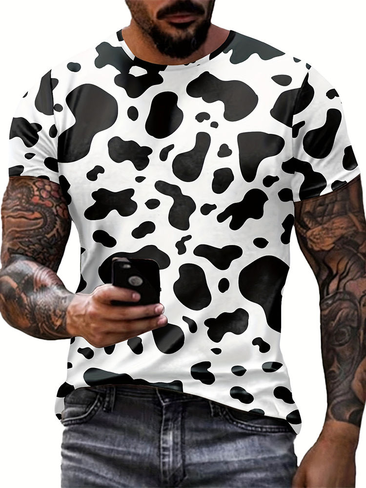 Miniatura: Camiseta masculina retrô com estampa de lobo em 3D, ideal para o verão, uso di
