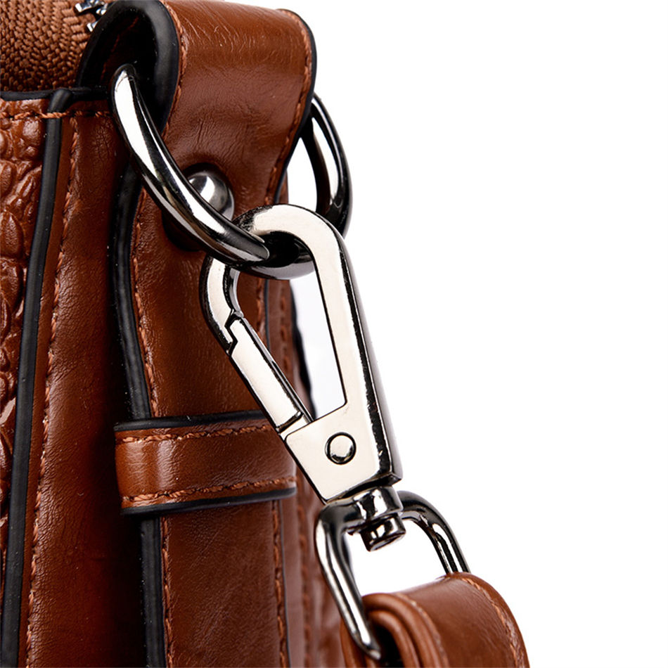 Miniatura: Bolsa de mão feminina de luxo, de couro macio de alta qualidade, modelo transve