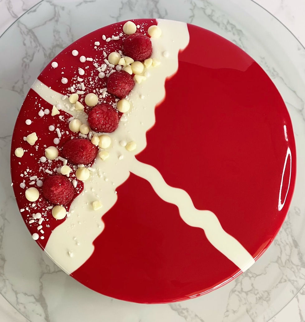 Red & White Mirror Glaze