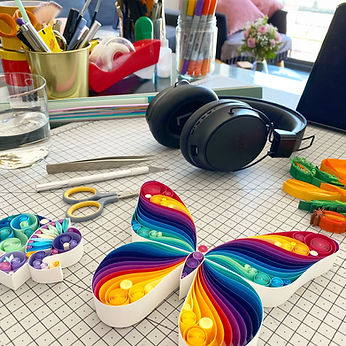 Paper art creation by Sena Runa made in collaboration with Sudio, a Scandinavian design earphone company, for an Instagram collaboration.