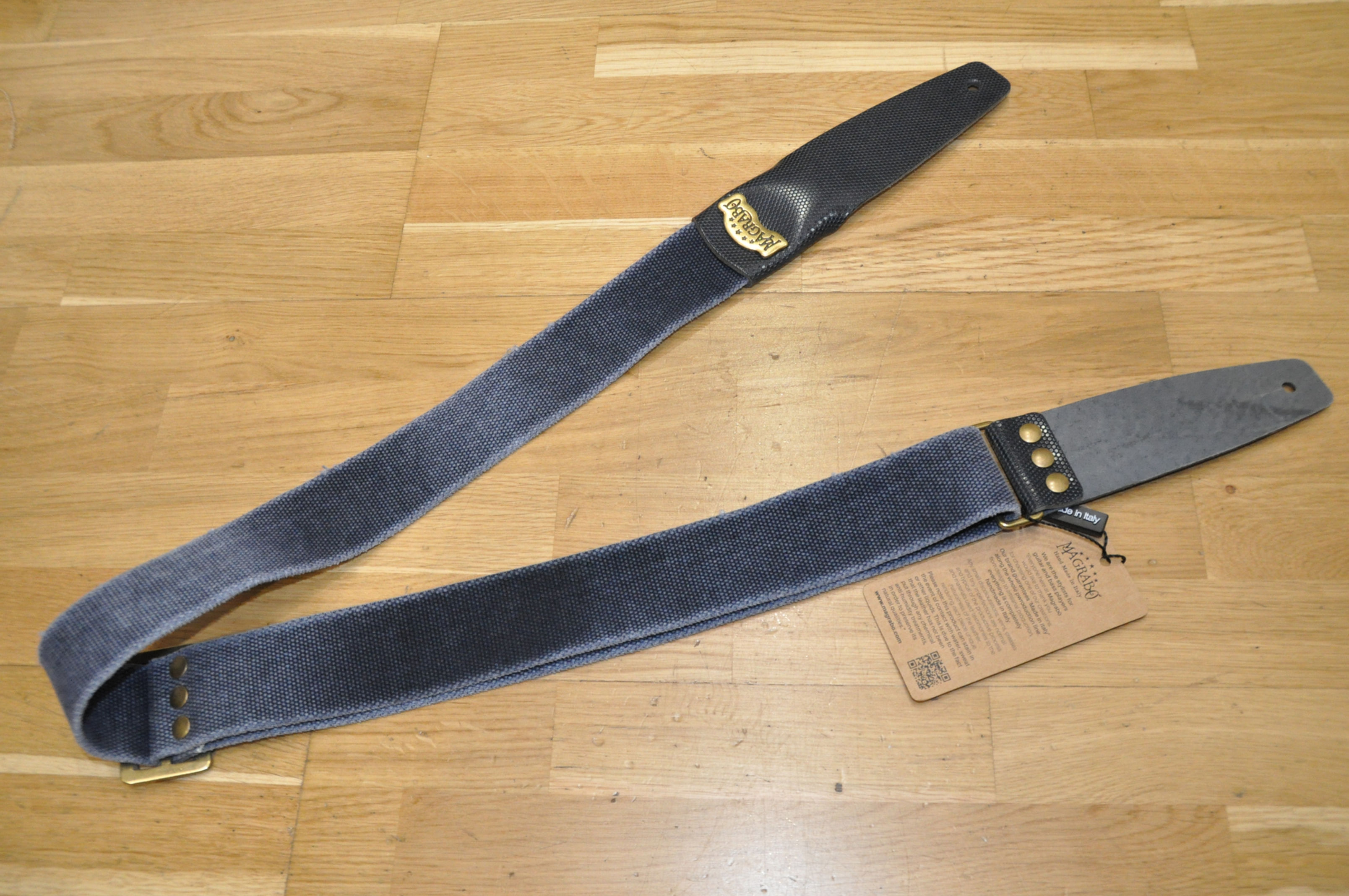 MAGRABO Stripe SC Cotton Washed Blue 5cm Terminals Twinkle Blue / Made In Italy