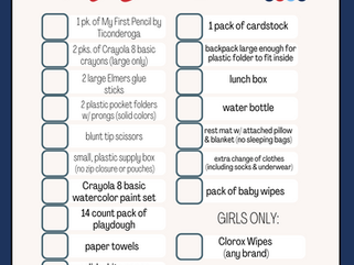 2025-2026 Supply Lists