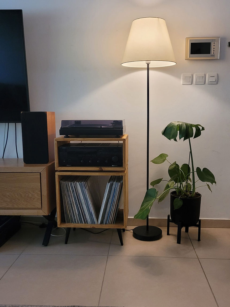תמונה ממוזערת: סטנד פטיפון ותקליטים - עפרה